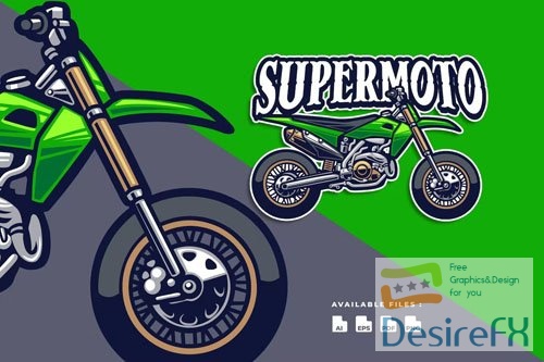 Supermoto Motorcycle Automotive logo design