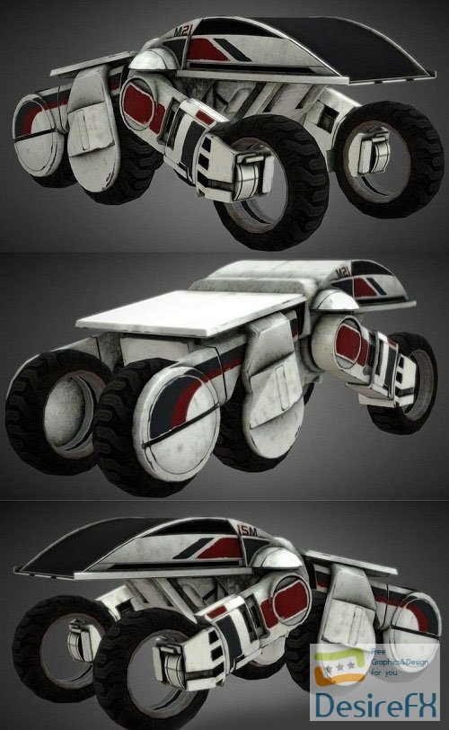 Syd Mead Vehicle, Mass Effect Style PBR - 3d model