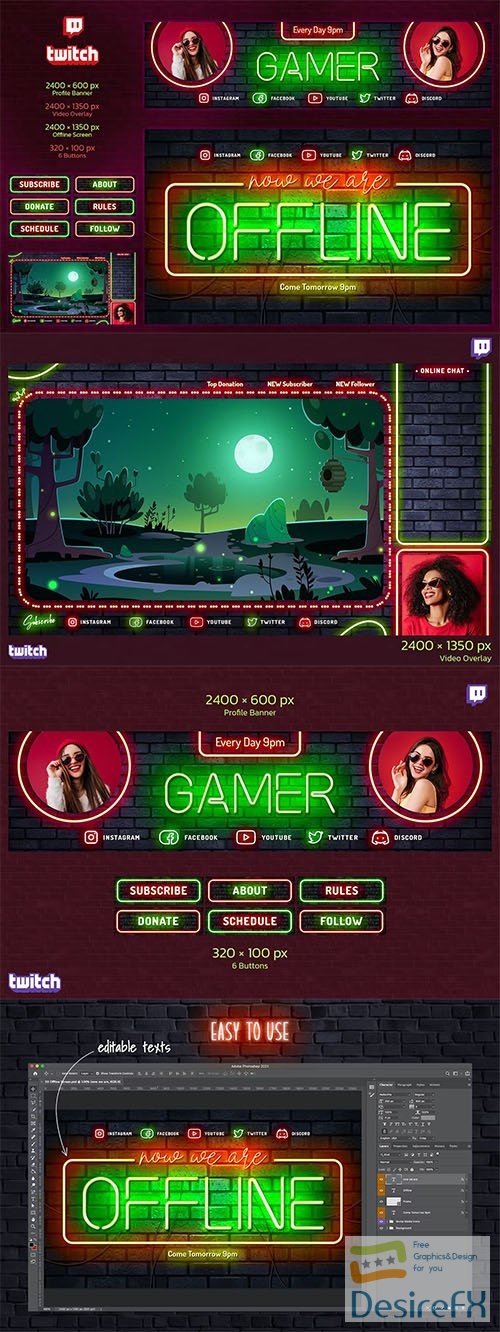 Twitch Neon Gamer