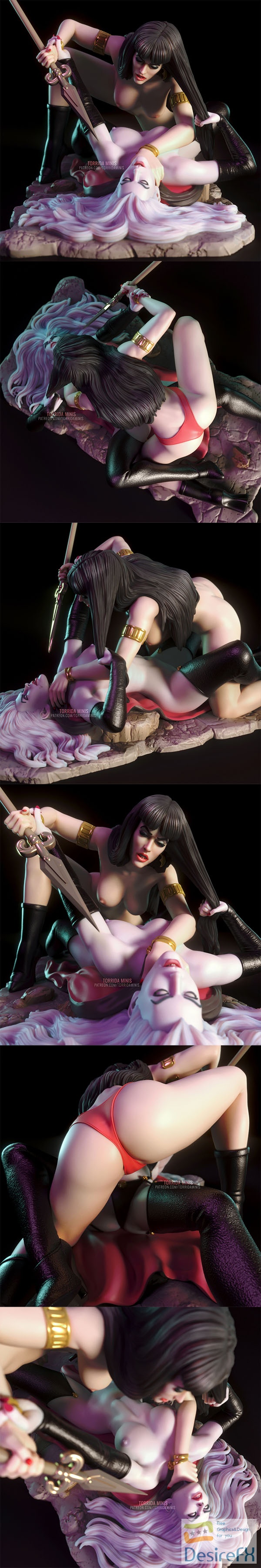 Vampirella VS Lady Death – 3D Print