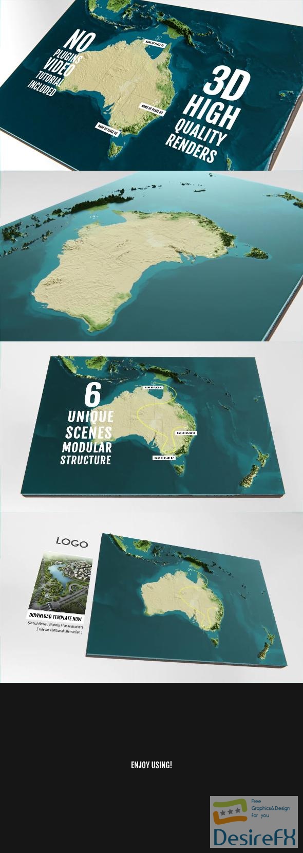 VideoHive 3D Physical Map - Australia and Oceania 44742052