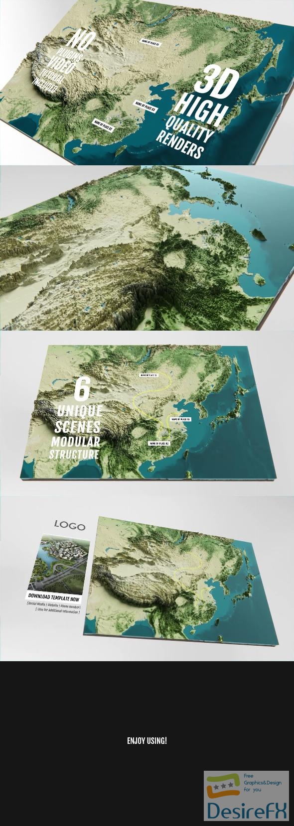 VideoHive 3D Physical Map - East Asia 44640735