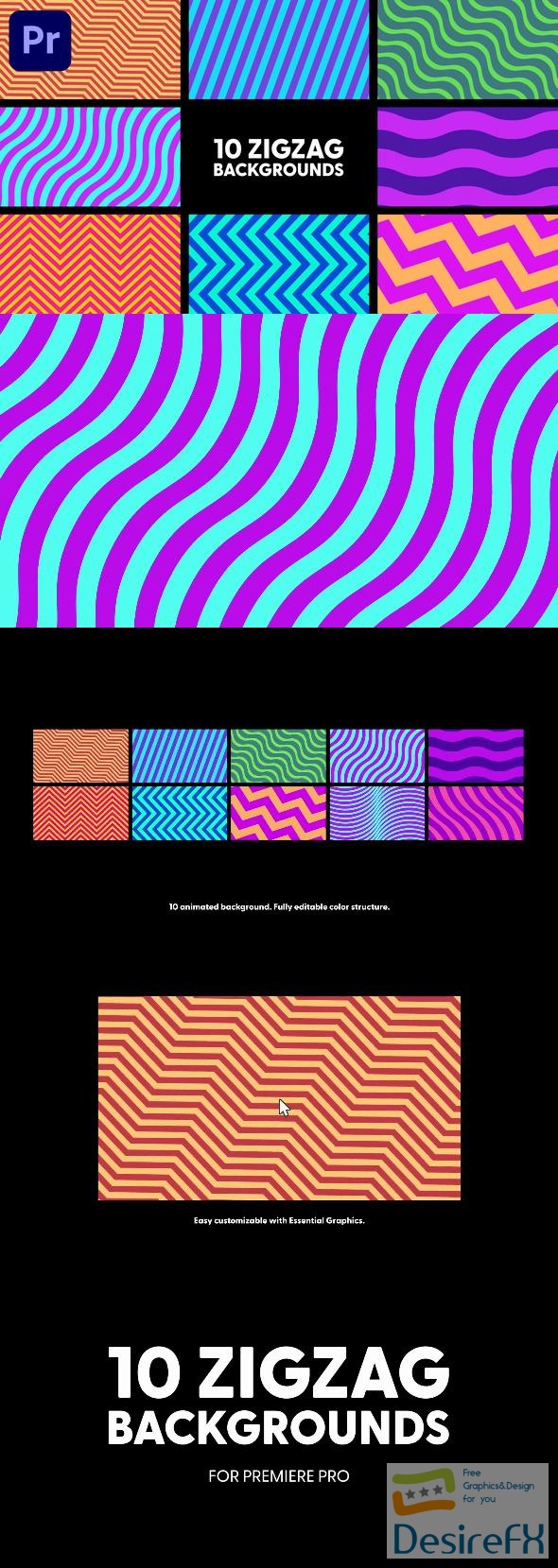 VideoHive Zigzag Backgrounds 44752495
