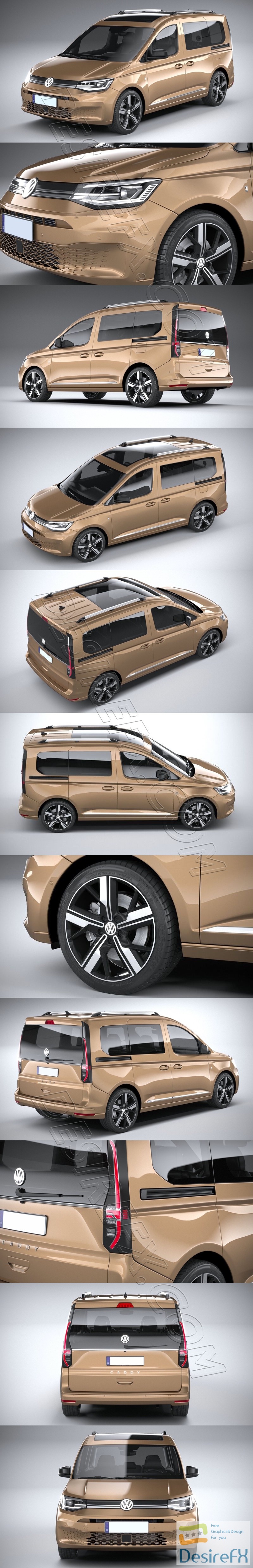 Volkswagen Caddy 2021 3D Model