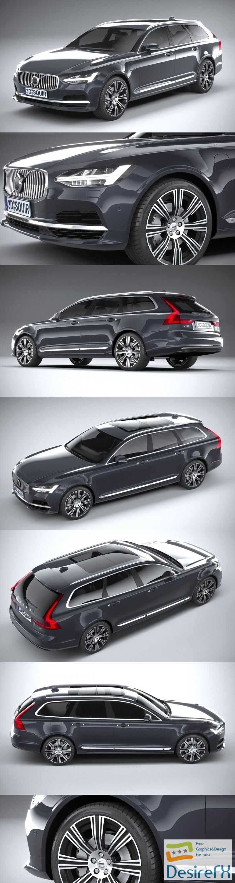 Volvo V90 Estate 2020 3D Model