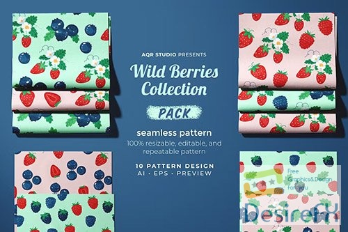 Wild Berries - Seamless Pattern
