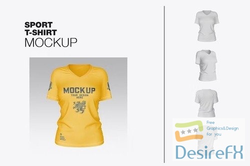 Women’s V-Neck T-Shirt Mockup