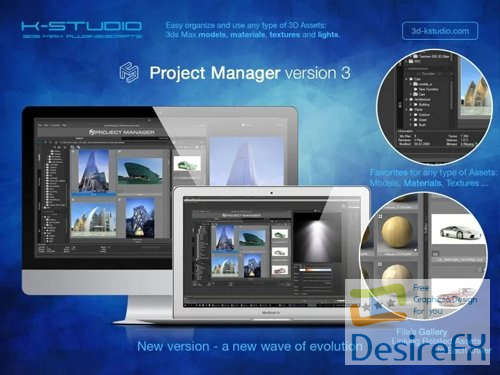 3d-kstudio Project Manager v3.20.7 for 3ds Max 2014 - 2024