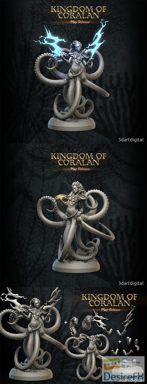 3DArtDigital – Kingdom of Coralan – Mizuna – 3D Print