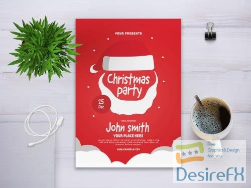 Adobestock - Christmas Party Flyer Layout 307670329