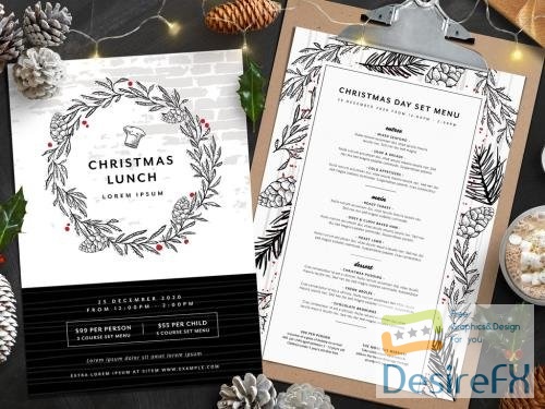 Adobestock - Decorative Christmas Menu Layout 297362099