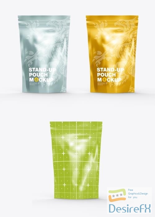 Adobestock - Glossy Stand-Up Pouch Mockup 464128711