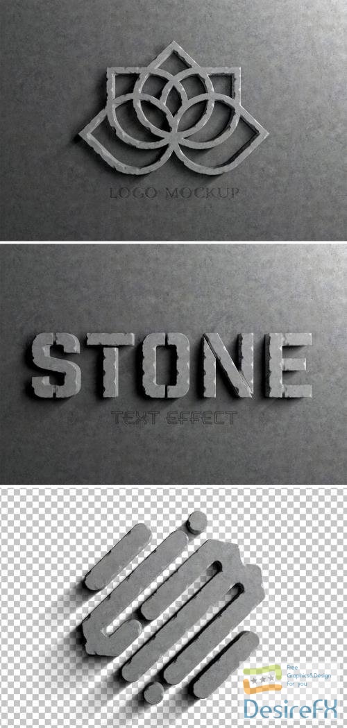 Adobestock - Logo Effect 3D Carved Stone Mockup 464129668
