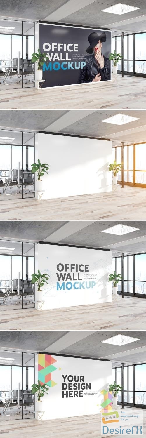 Adobestock - Printed Wall in Modern Office Mockup 271272603