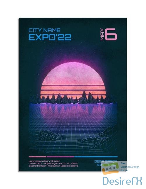 Adobestock - Retro 80s Sci-Fi Event Poster Layout 295919452