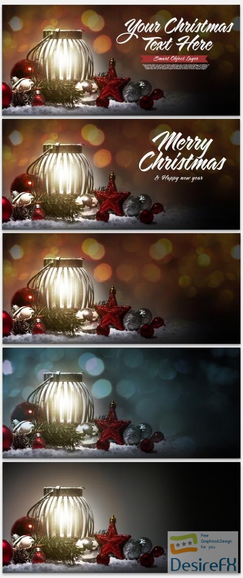 Adobestock - Winter Holiday Scene Text Mockup with Lantern 296787417