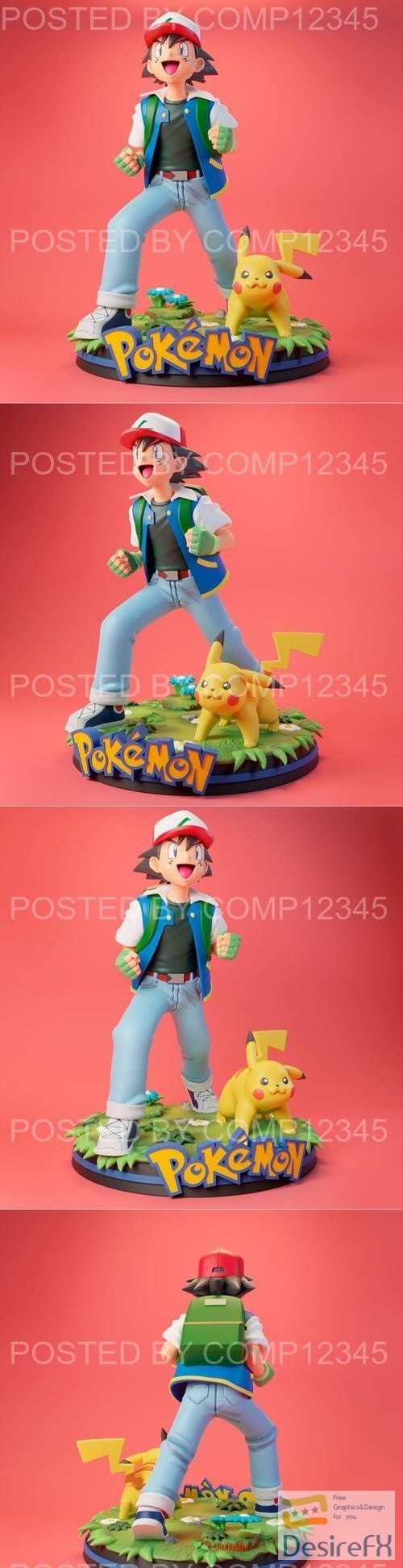 Ash and Pikachu - Pokemon 3D Print