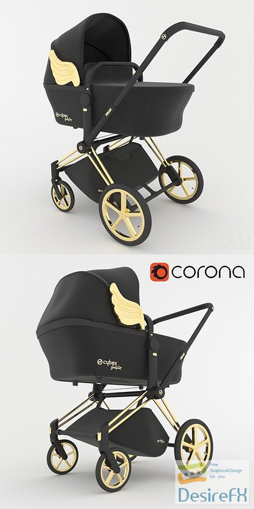 Baby Carriage Cybex Priam by Jeremy Scott - 3d model