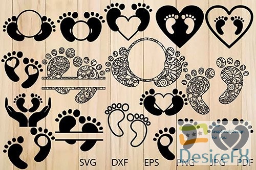Baby Feet bundle design elements