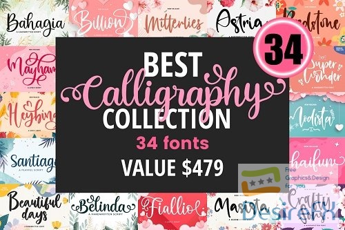 Best Calligraphy Fonts Bundle - 34 Premium Fonts
