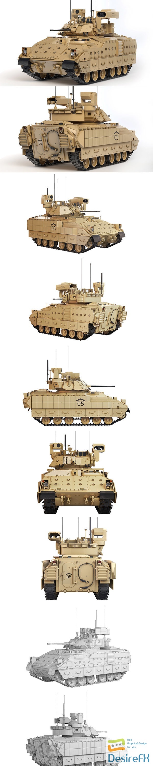 BMP Bradley M2A3 2005 3D Model