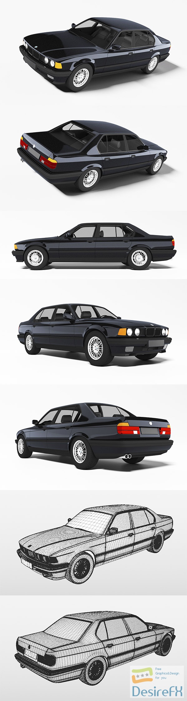 BMW M7 E32 3D Model