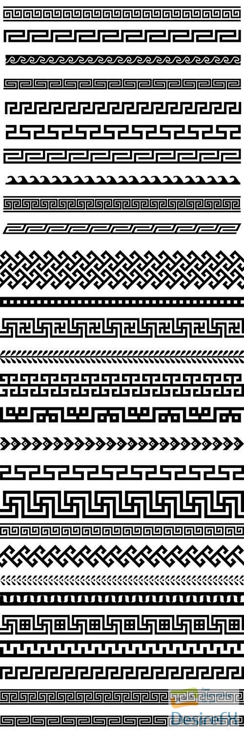 Borders with various patterns and decorative elements in vector