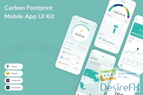 Carbon Footprint Mobile App UI Kit