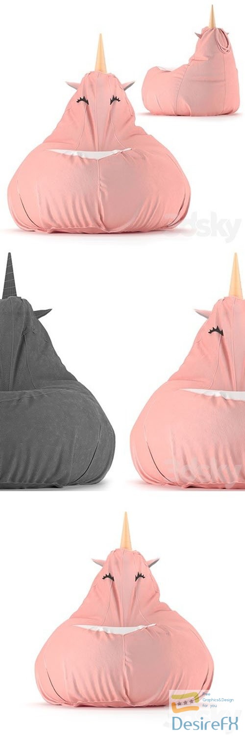Chair Bag Unicorn - 3d model