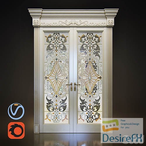 Classical door- 3d model