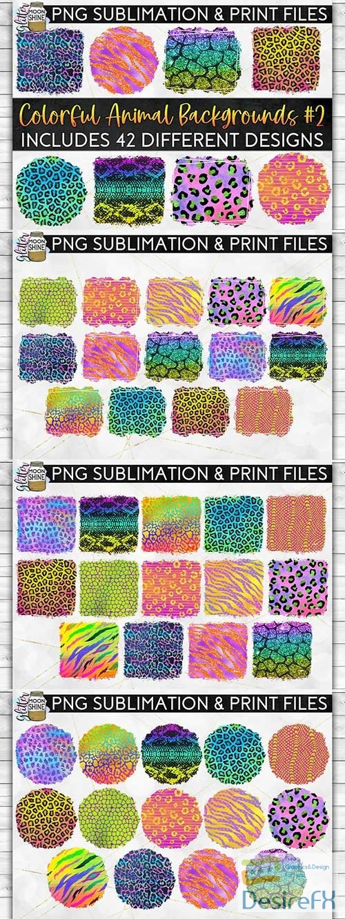 Colorful animal print bundle design elements