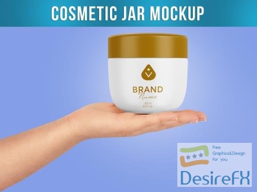Cosmetic Jar in Hand Mockup 544579174 [Adobestock]