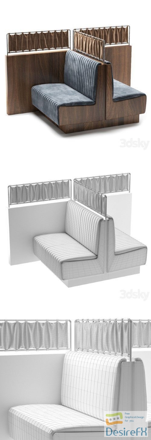 Couch for catering 3 - 3d model