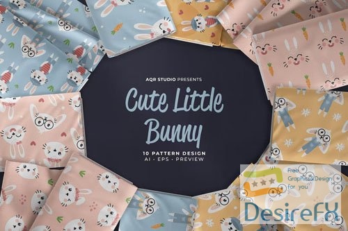Cute Little Bunny - Seamless Pattern