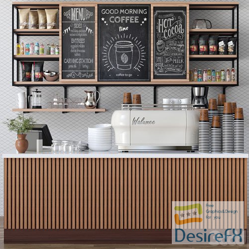 Design project of a Cafe in Ethnic Style With a Coffee - 3d model