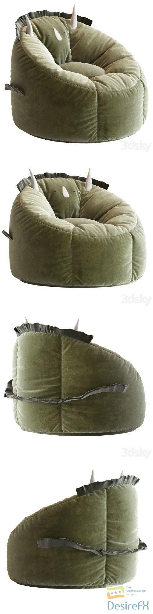 Dinosaur Bean Bag Chair - 3d model