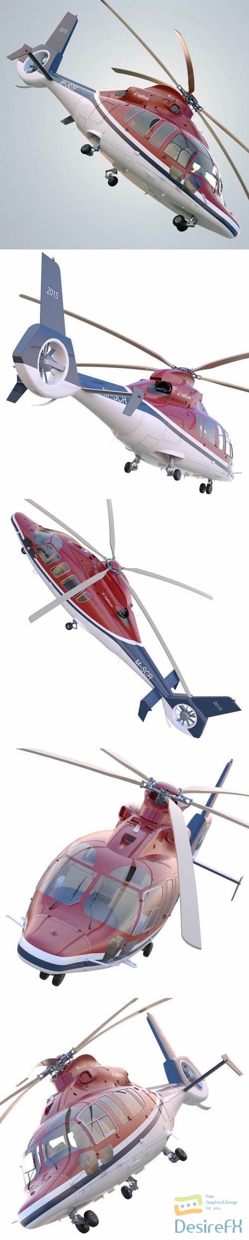 Eurocopter EC155 helicopter- 3d model