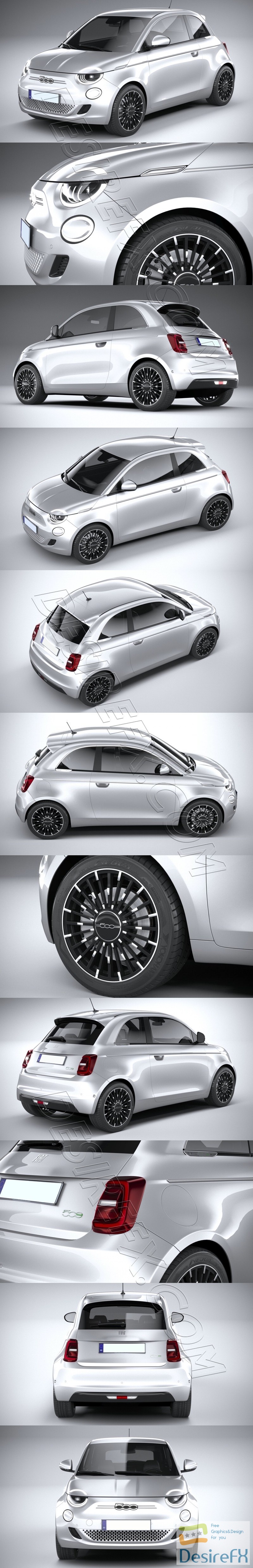 Fiat 500 2021 3D Model