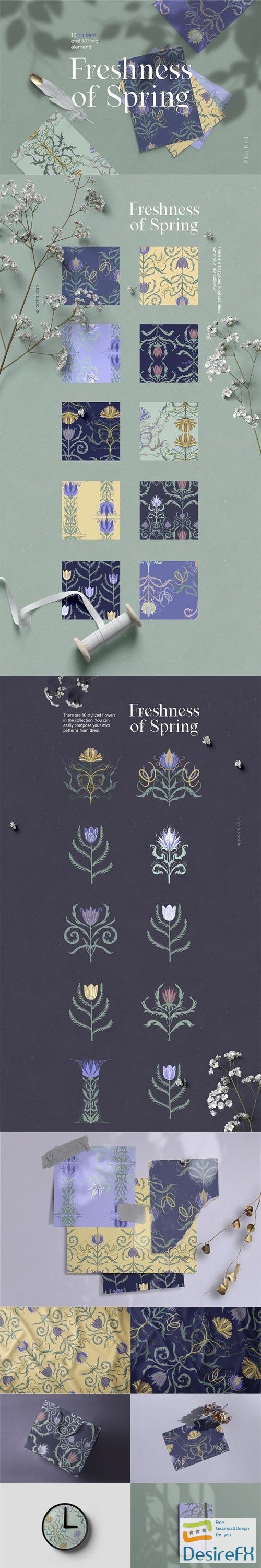 Freshness of Spring - Floral Patterns Collection