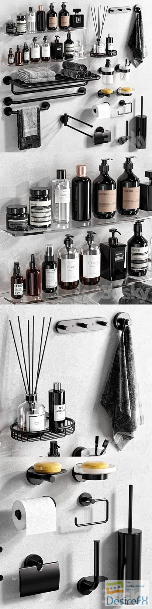 INDA FORUM bathroom accessories - 3d model
