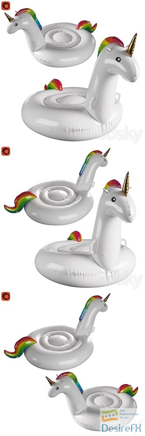 Inflatable unicorn circle - 3d model