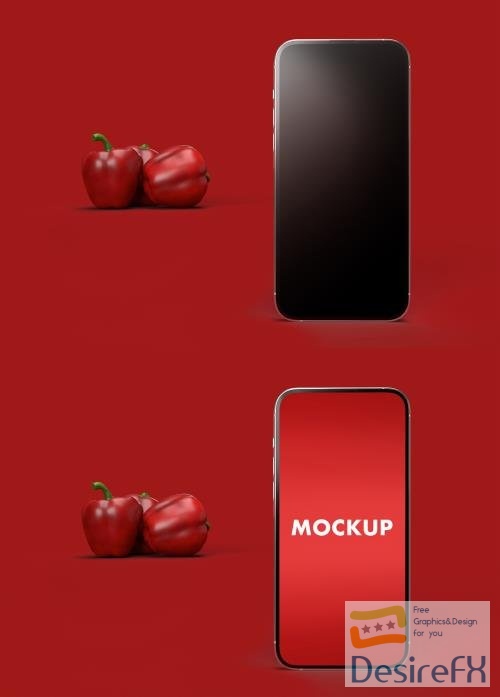 iPhone 14 Pro Max and the RED Peppers on a RED Background 545227411 [Adobestock]