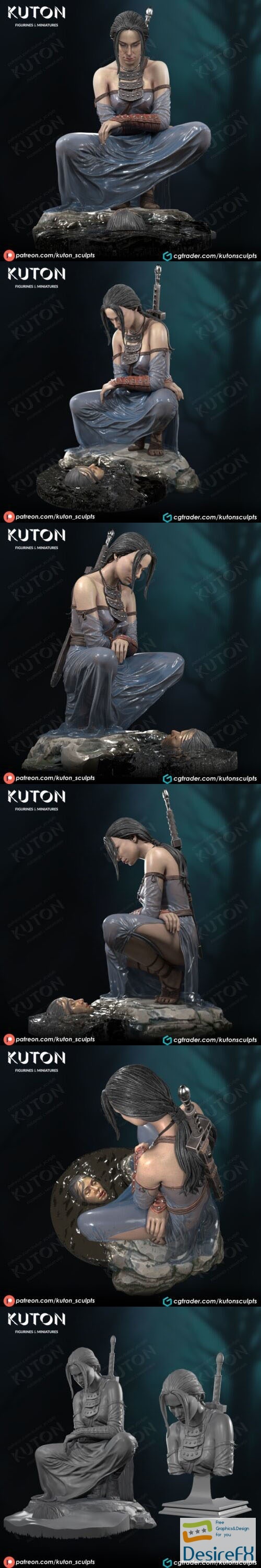KUTON – Female Warrior – 3D Print