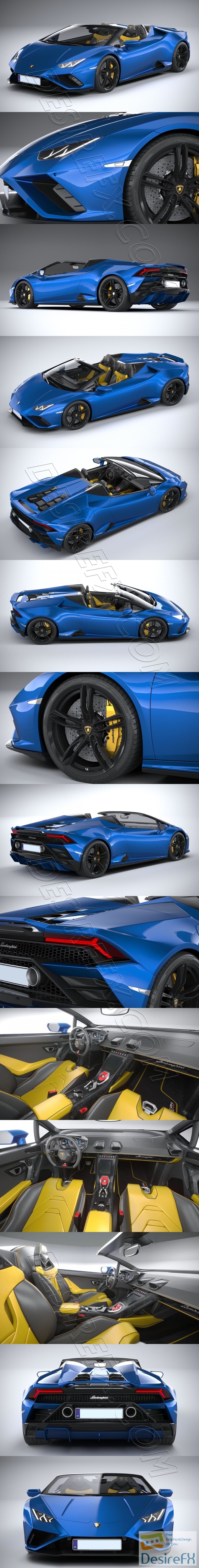 Lamborghini Huracan Evo RWD Spyder 2021 3D Model