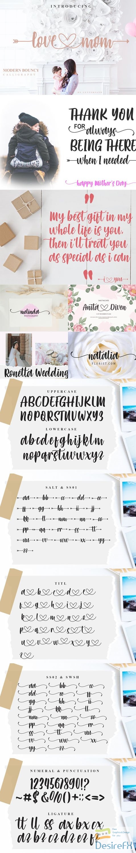 Love mom Calligraphy Font