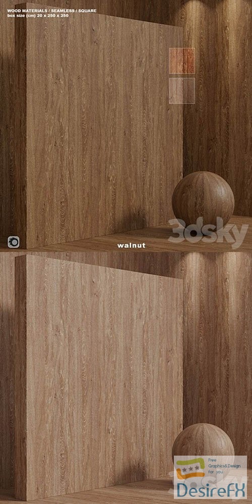Material Wood Seamless Walnut - 3d model