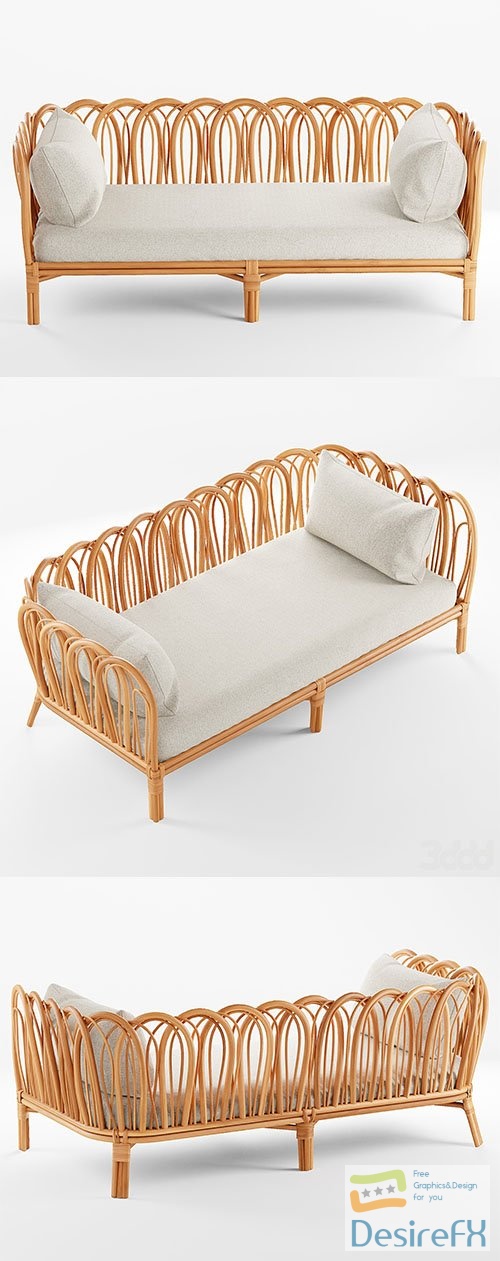 Melody Rattan Daybed- 3d model