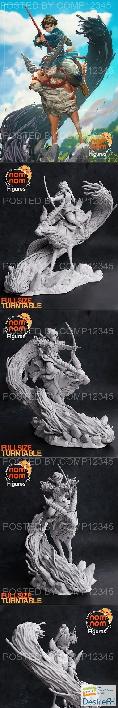 NomNom Figures - Ashitaka - Princess Mononoke 3D Print