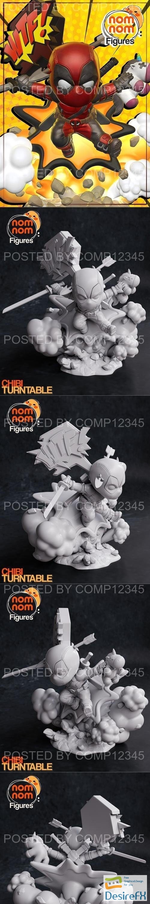 Nomnom Figures - Chibi Deadpool 3D Print