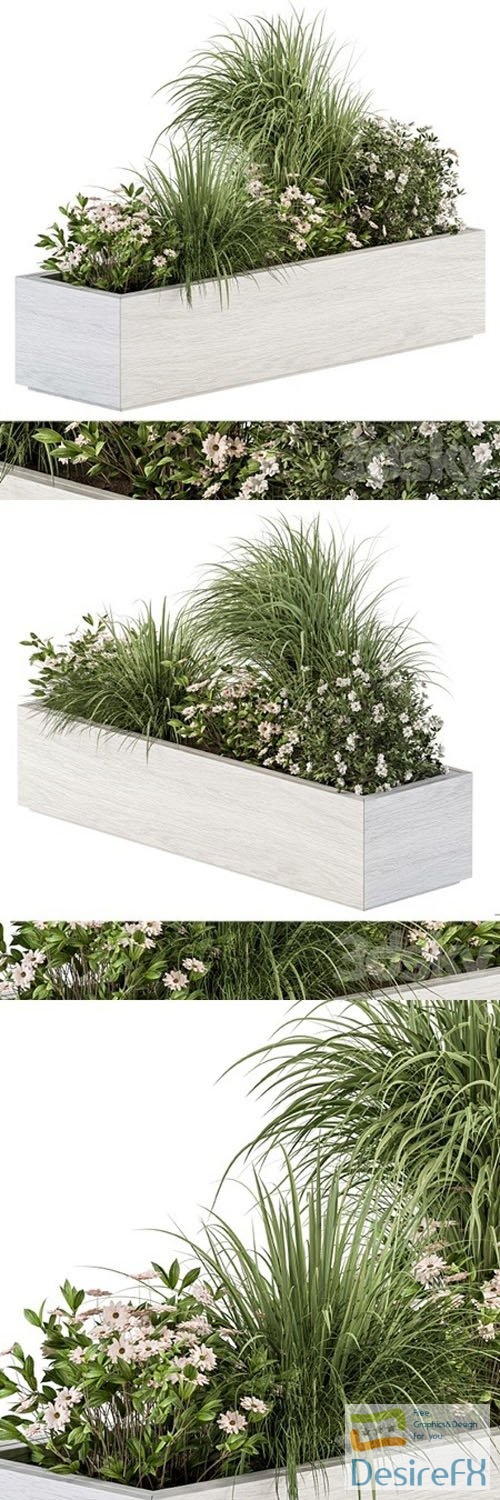 Outdoor Plant Set 290 – Plant Box - 3d model